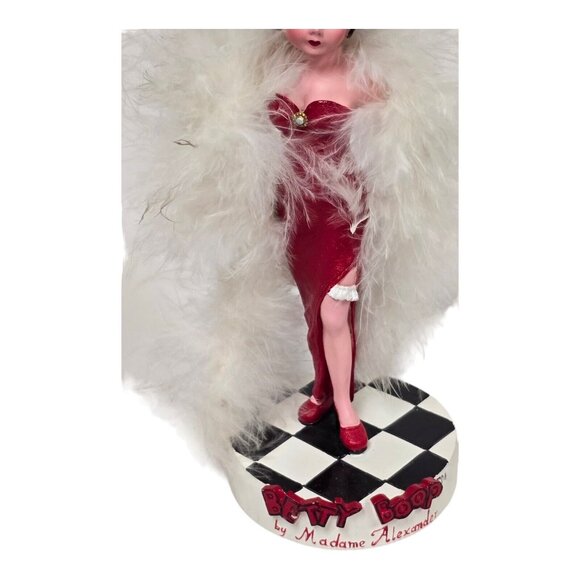 Vtg Betty Boop Figurine by Madame Alexander 6.5" Red Evening Gown Feather Boa - Picture 5 of 11
